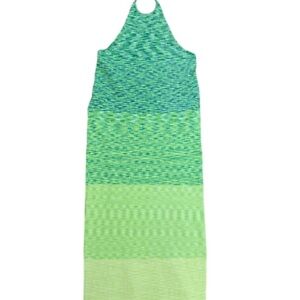 Elegant Strapless Green Gradient Dress